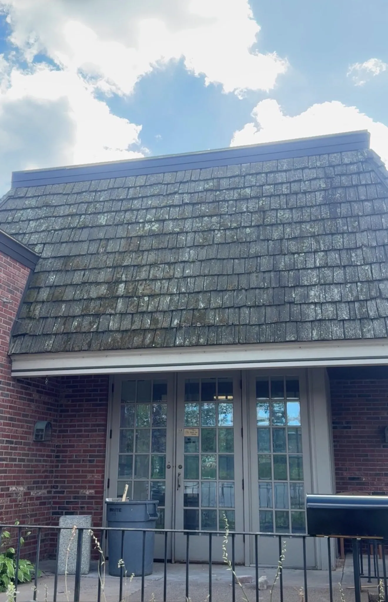 Roof washing before service by Badger Mobile Wash in Wisconsin