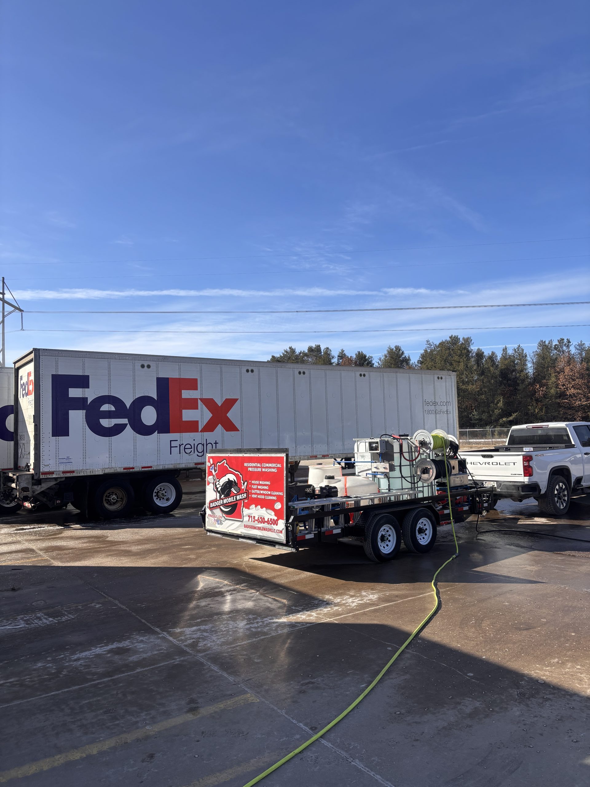 Trailer truck washing
